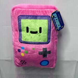 FAO Schwarz Pixel Plush Pillow NWT Pink Retro Handheld Game Console Gamer Decor
